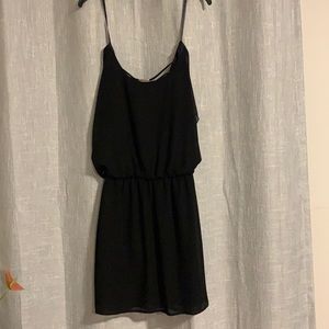 Belted little black dress